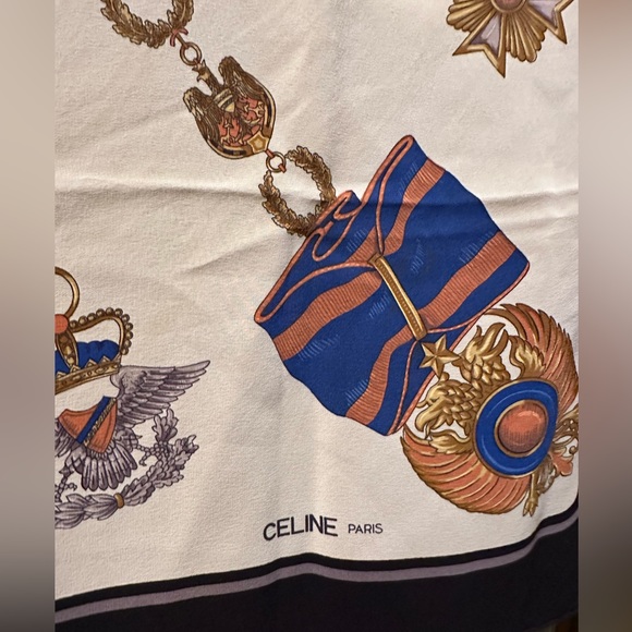 Celine Silk Semi~Sheer Large Bow Vintage Scarf - Picture 2 of 7